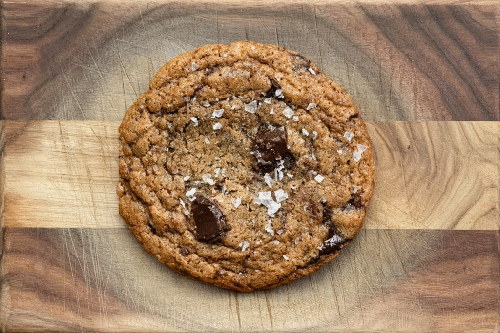 Chewy Salted Dark Chocolate Chip Cookies