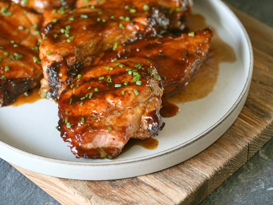 Grilled Pork Chops With Apricot Glaze
