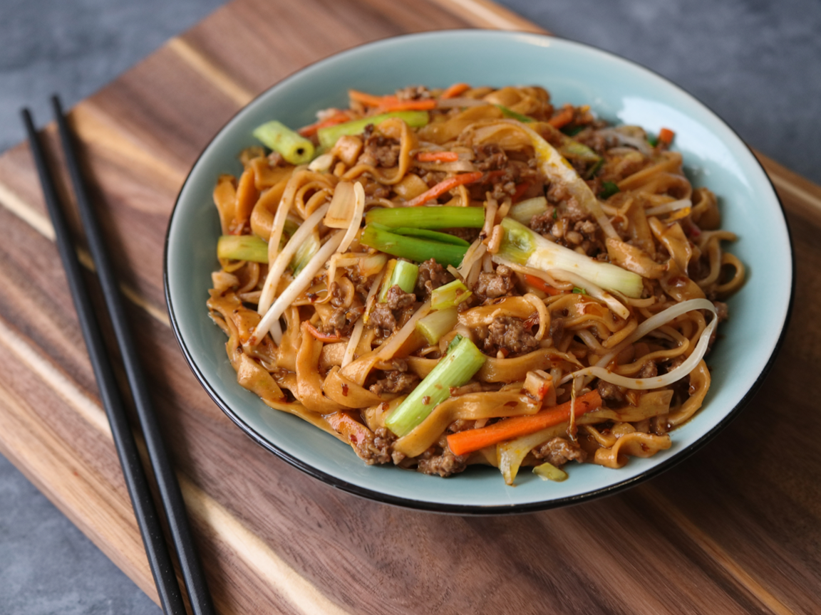Ground Pork Chili Garlic Noodles