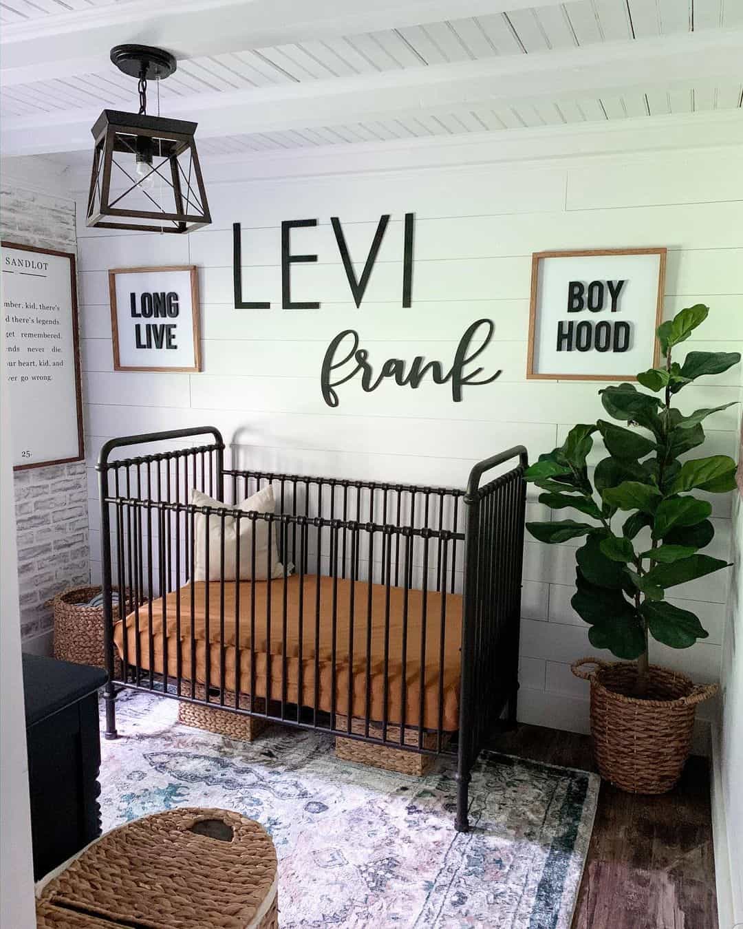 Bold Black Letter Name Art for a Modern Nursery
