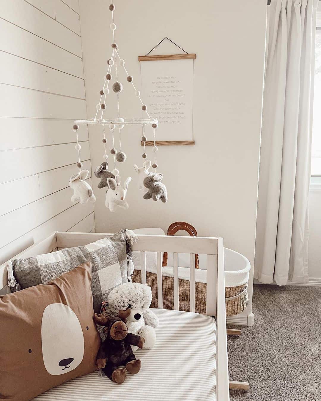 Felt Bunny Mobile Adds Whimsical Movement Above the Crib
