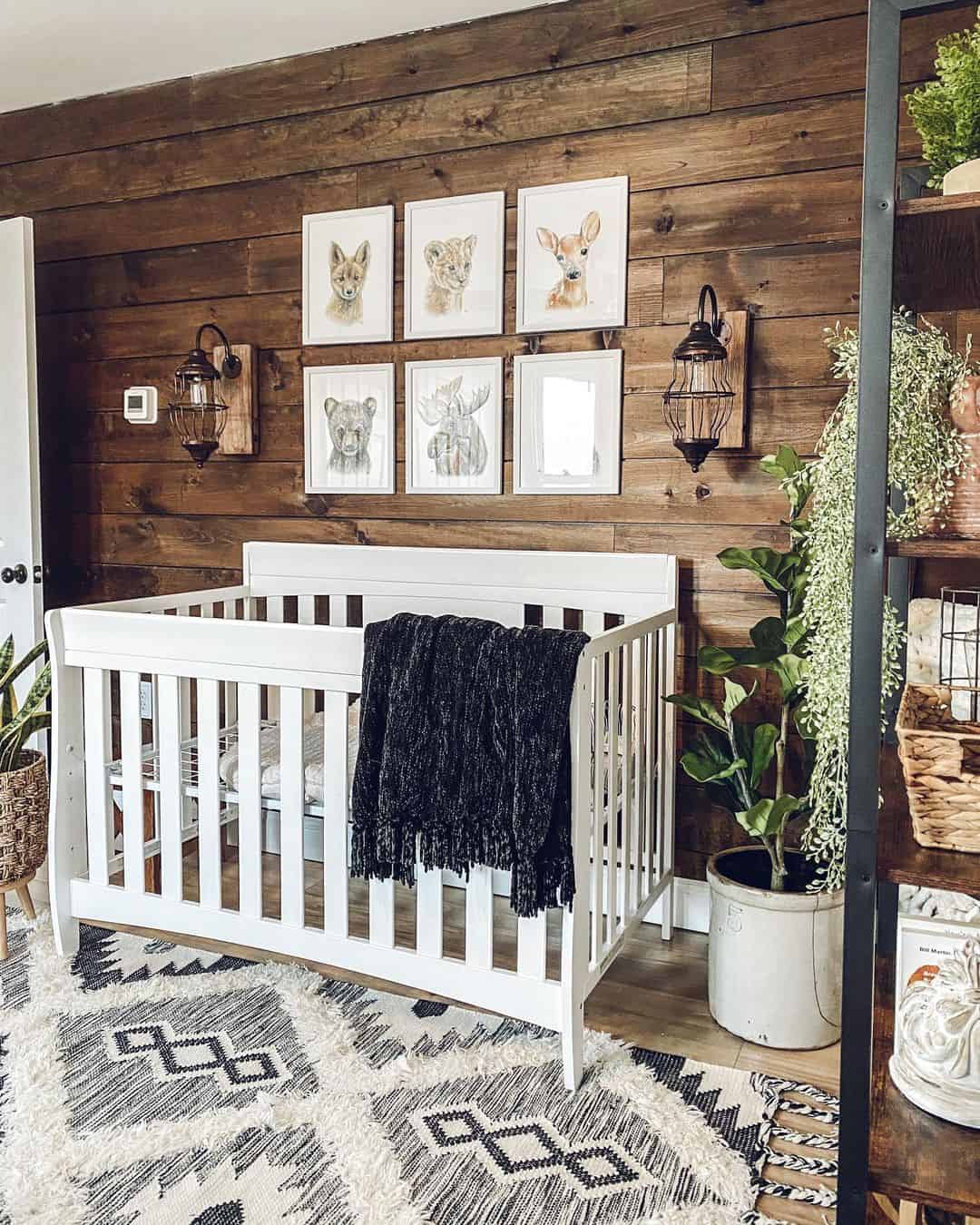 Frame Woodland Animals Against Rustic Wood Planks