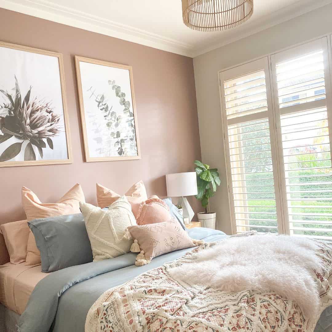 Frame Your Dusty Rose Wall With Large Botanical Prints