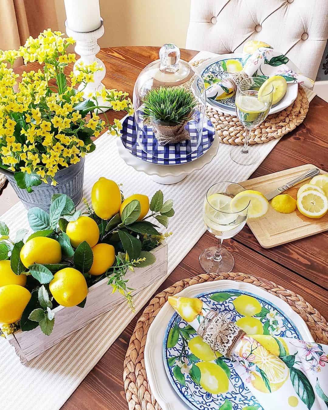 Wooden Crate Displays Faux Lemons For A Bright Centerpiece