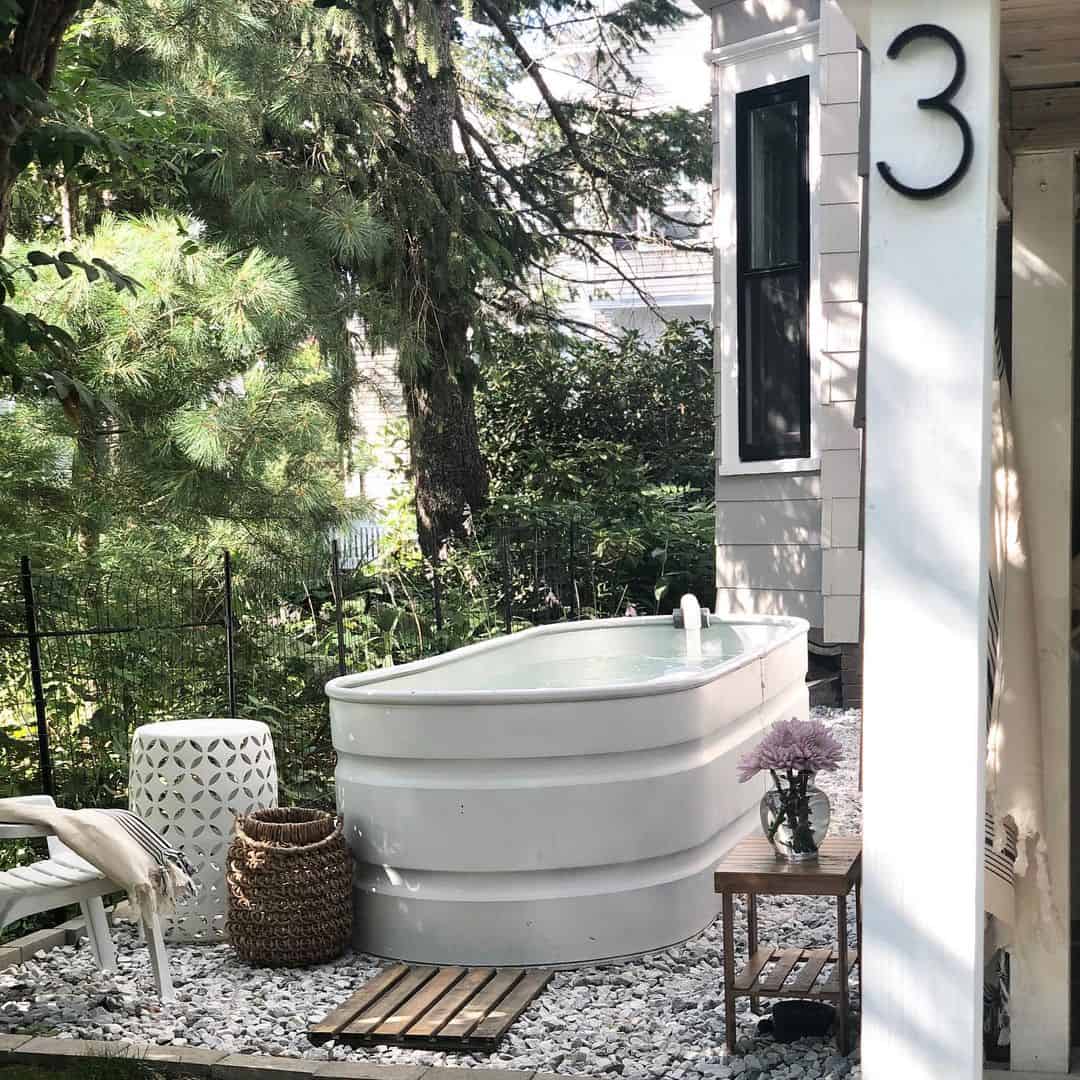 Stock Tank Pool Creates a Rustic Backyard Oasis