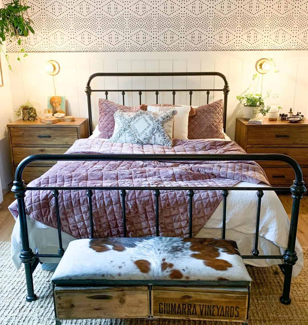 Choose a Bench with Cowhide Seat and Wooden Crate Base
