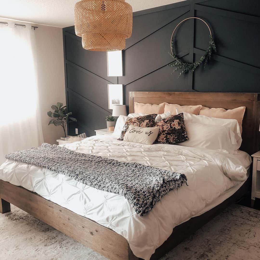 Paint a Geometric Accent Wall for a Dramatic Backdrop