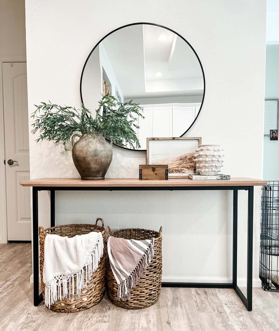 Large Woven Baskets Store Throws and Linens