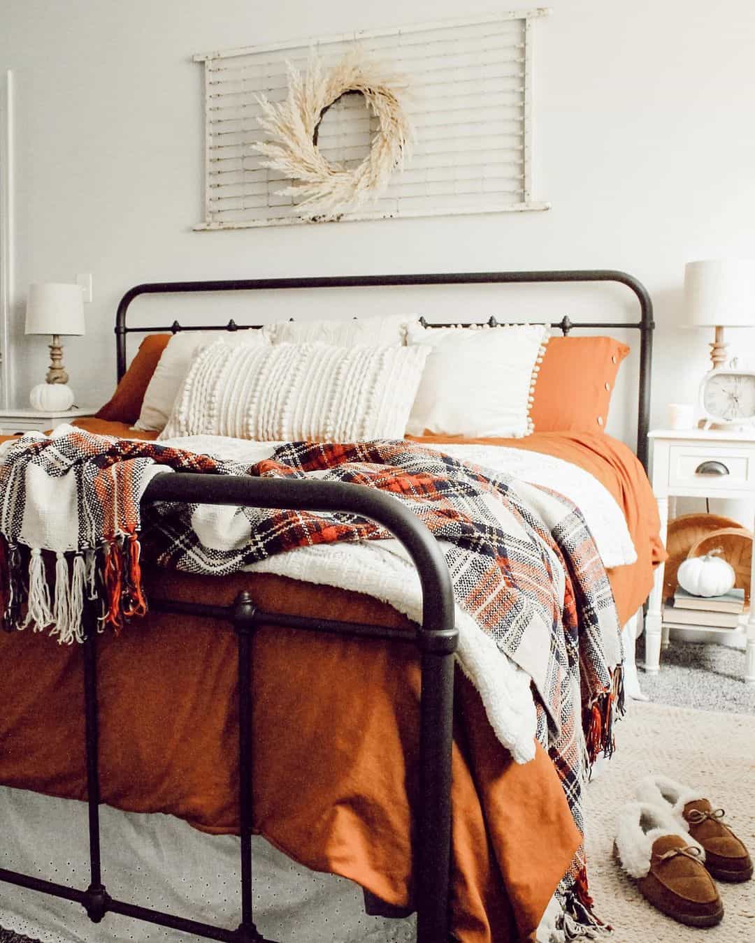 Pampas Grass Wreath on Vintage Shutter Adds Boho Texture