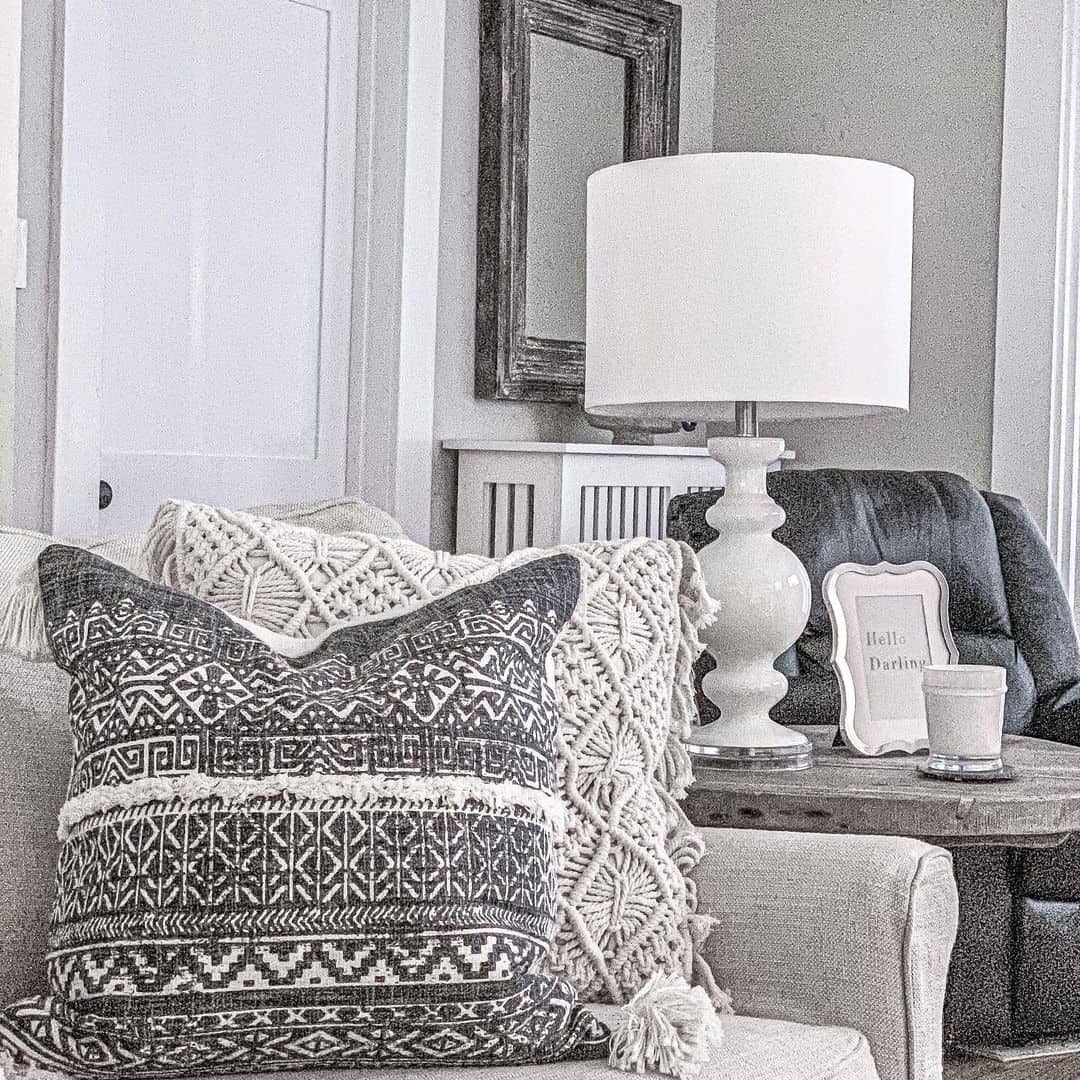 Layered Boho Pillows Add Cozy Texture to a Sofa