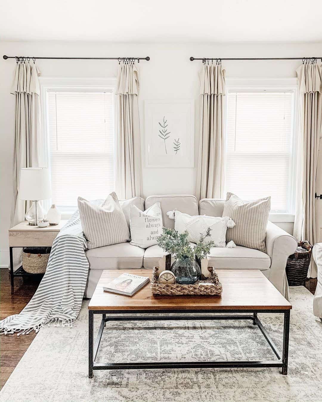 White Linen Curtains Add Softness to the Room