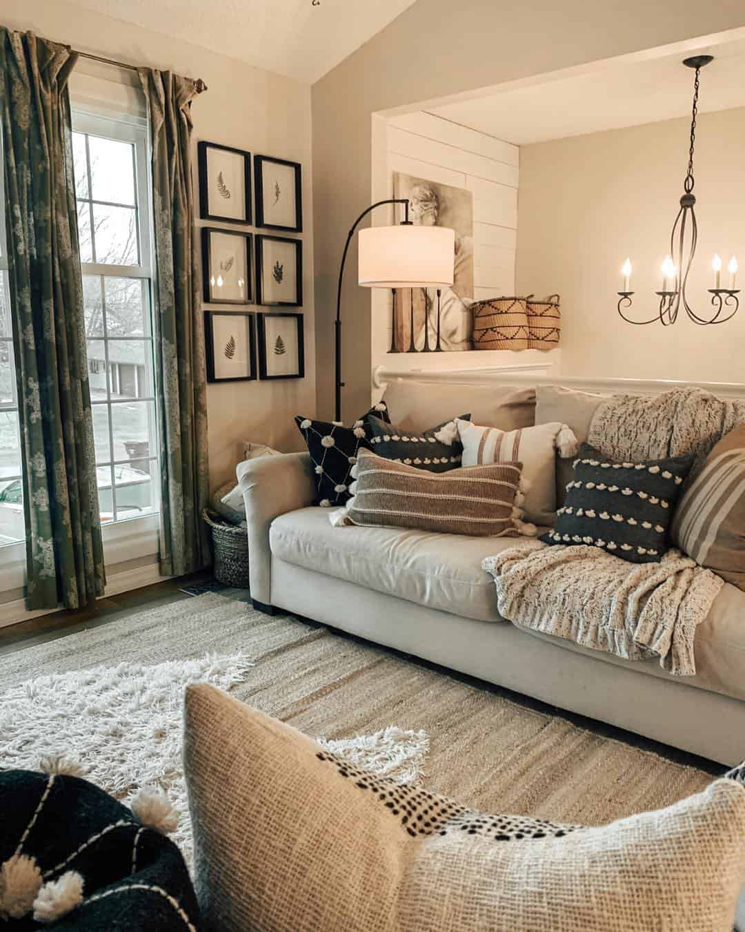 Arc Floor Lamp for Task Lighting Over the Sofa