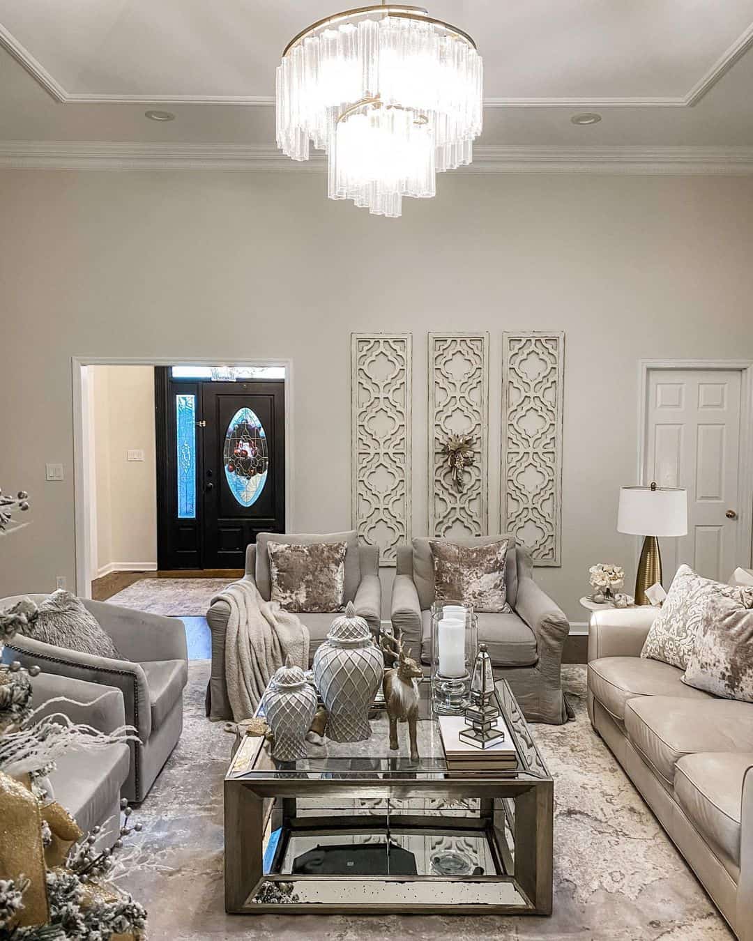 Crystal Chandelier for Glamour on High Ceilings