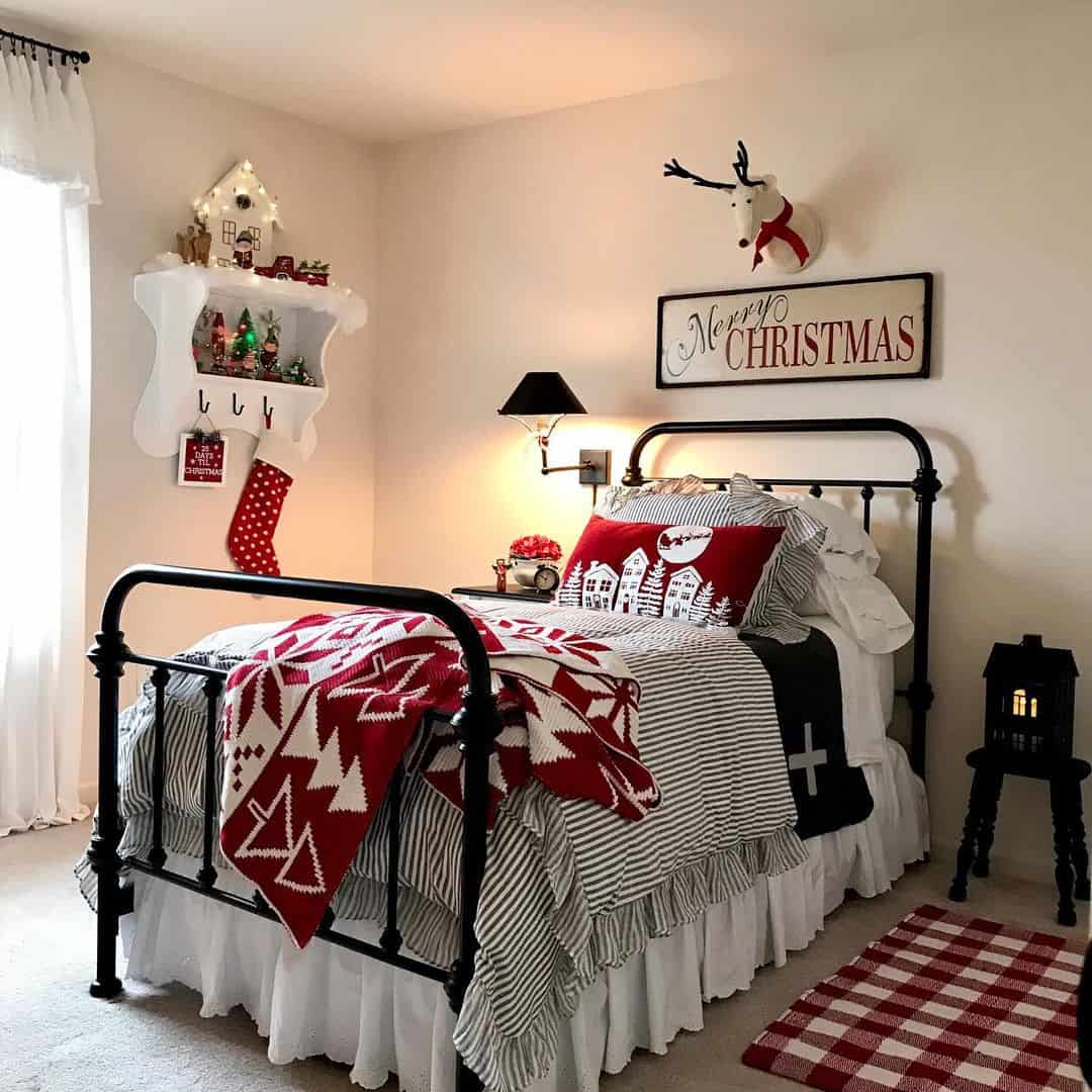 White Tiered Shelf Displays Festive Holiday Vignettes