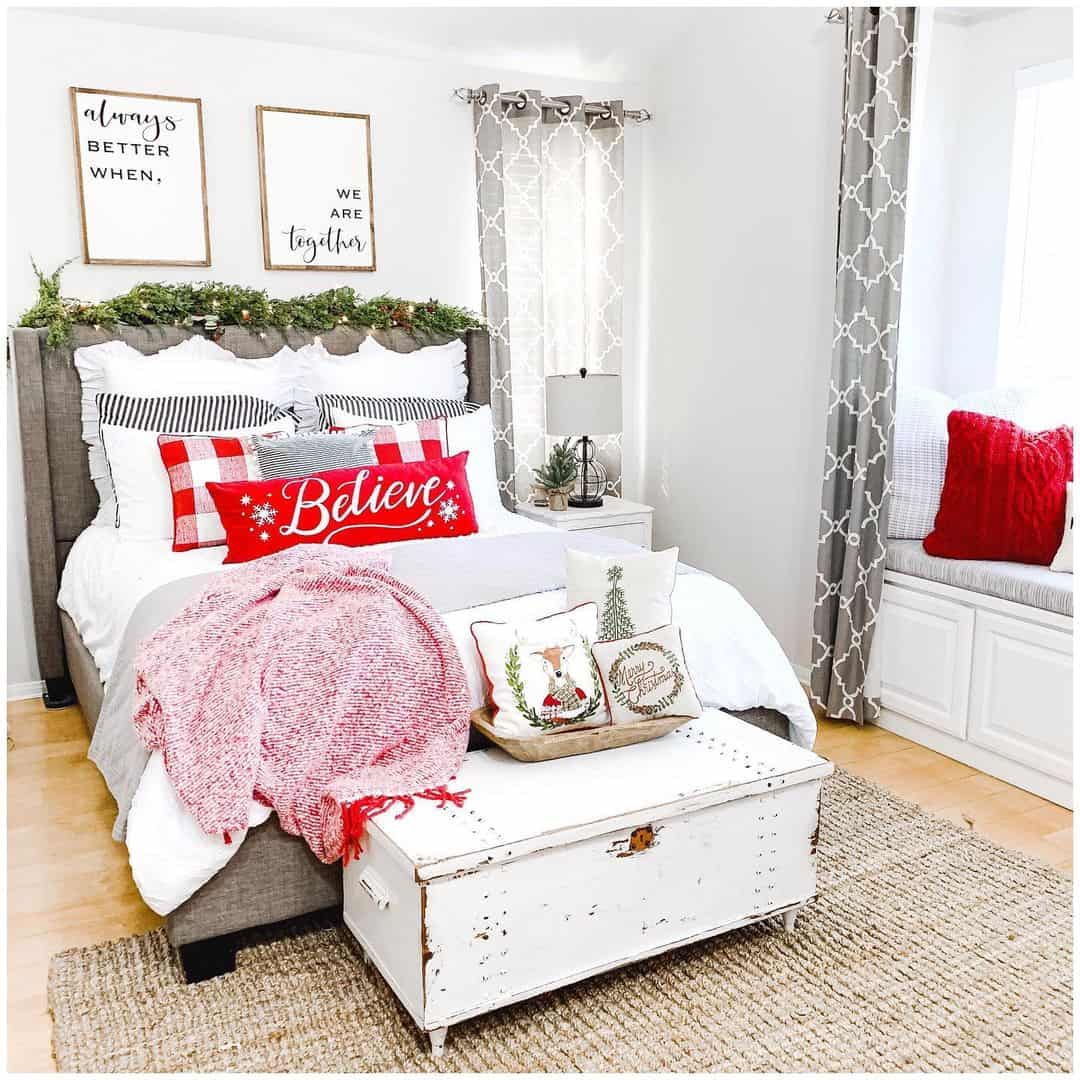Red "Believe" Pillow Adds a Festive Focal Point