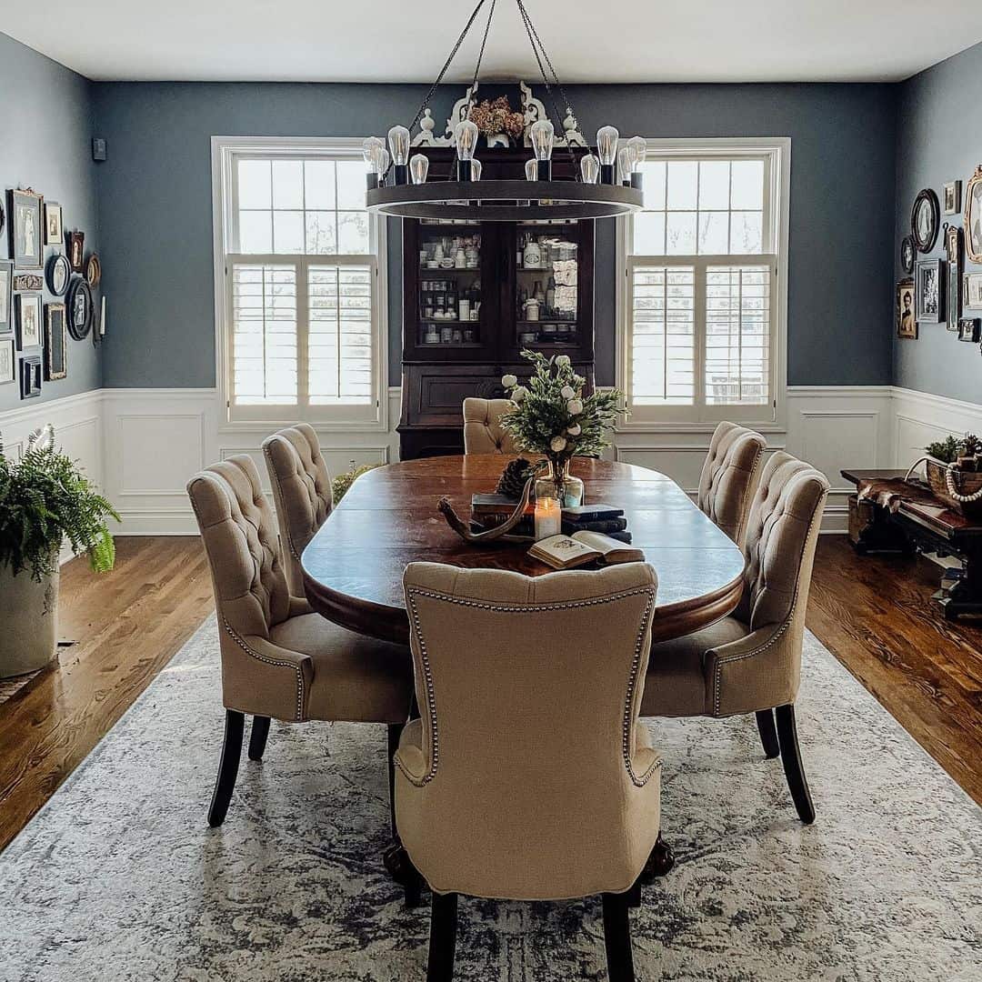 Tufted Upholstered Chairs to Soften a Formal Table