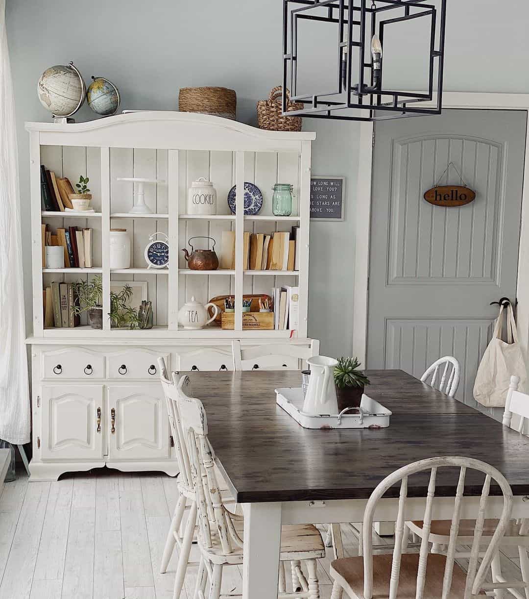 White Hutch for Displaying Kitchenware and Books