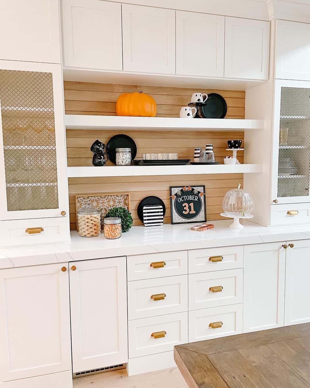 Tiered Open Shelving for Seasonal Displays