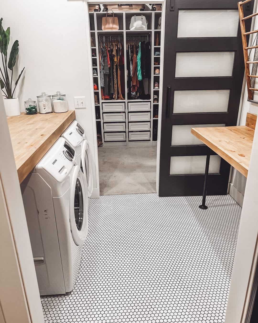 Glass Jars Keep Laundry Supplies Visible and Accessible