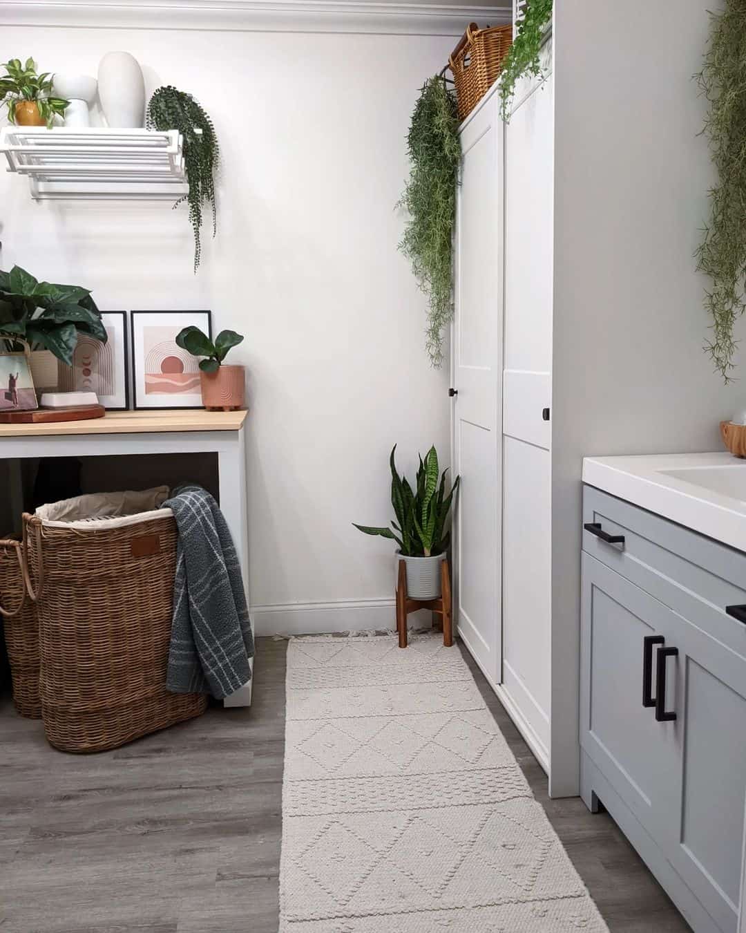 Woven Baskets Hold Bulky Laundry and Linens