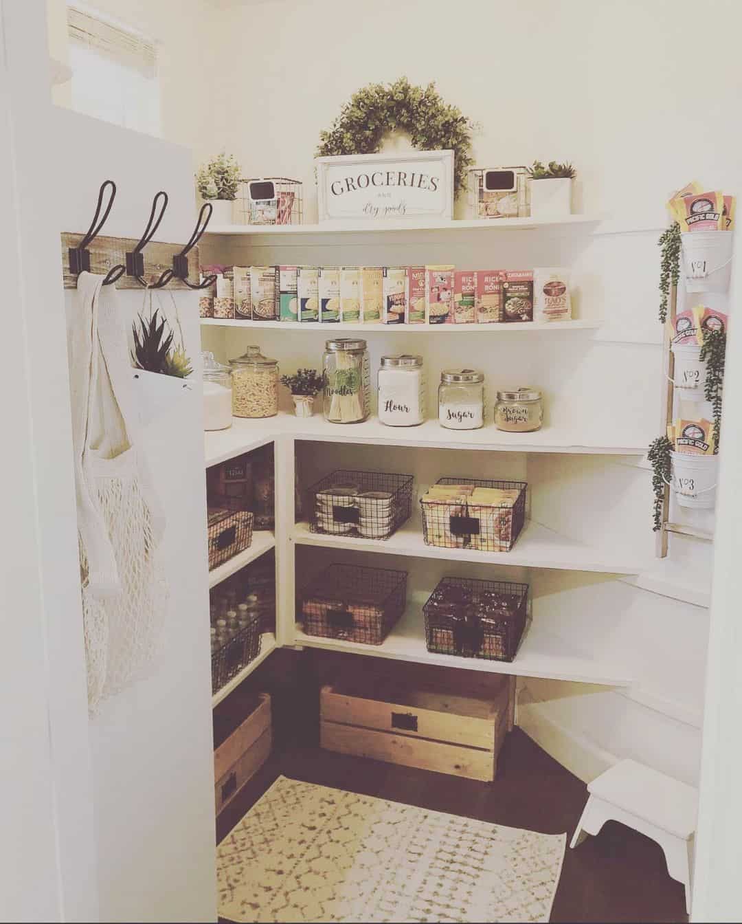 Anchor Pantry Floor Storage with Wooden Crates