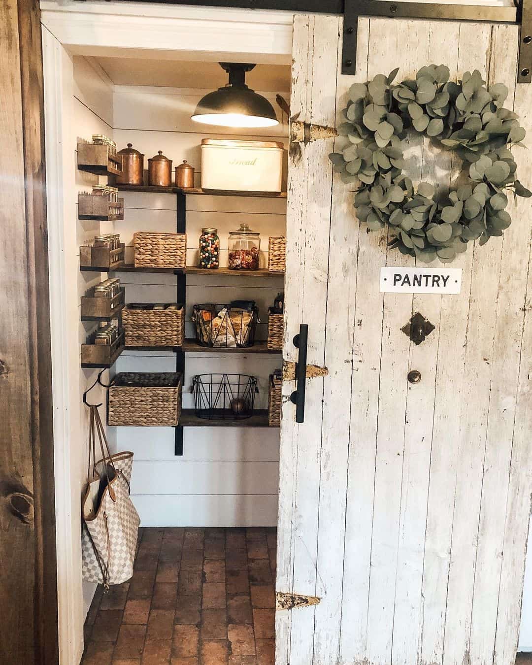 Copper Canisters Add a Warm Metallic Touch to Open Shelving