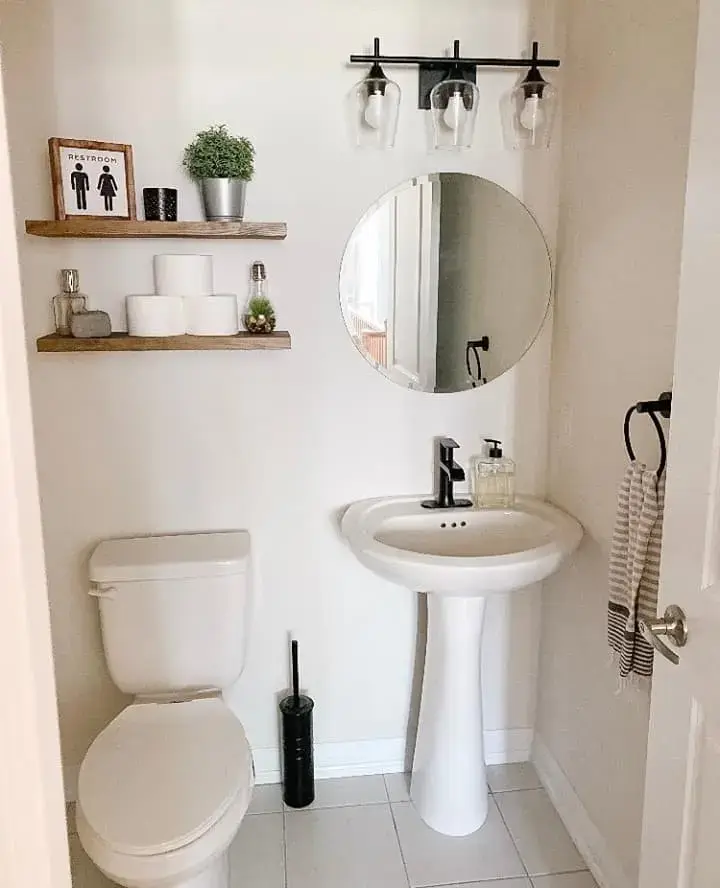Wooden Floating Shelves for Toilet Paper and Decor