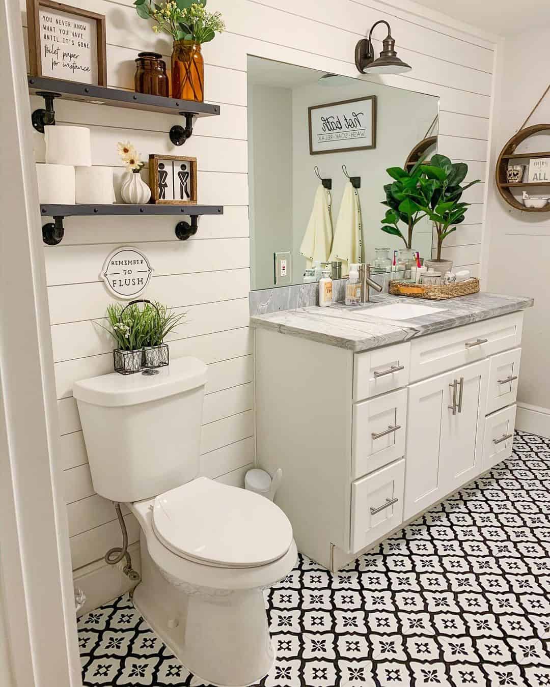 Ground Your Space with Black and White Patterned Floor Tiles