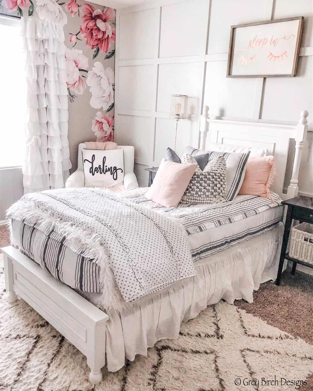 Board and Batten Walls With a Delicate Ruffled Curtain