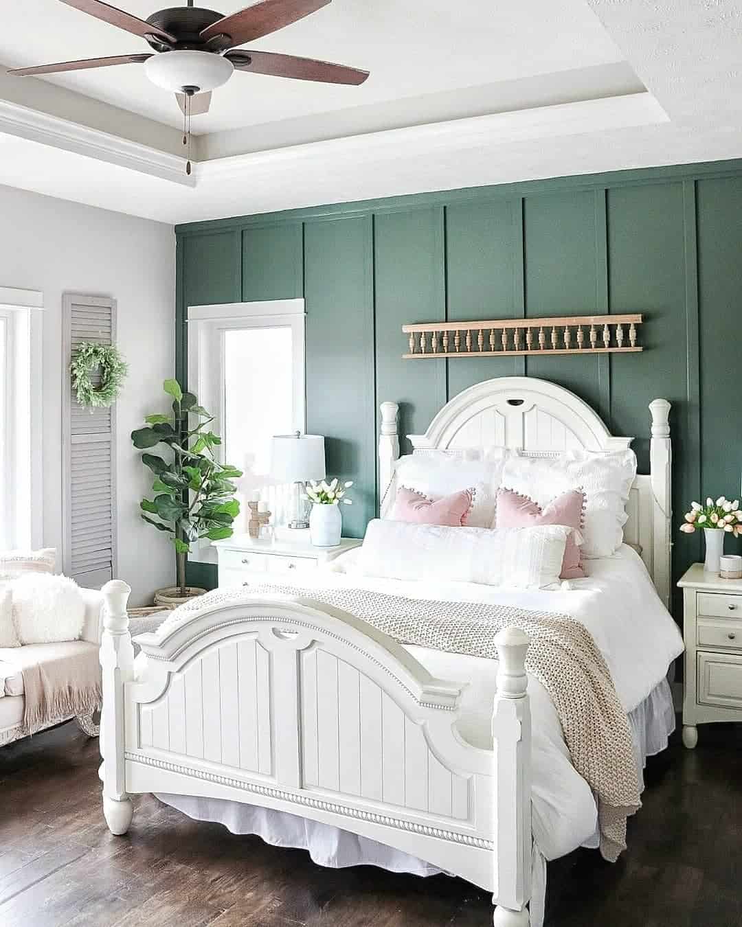 Vertical Board and Batten Creates a Dramatic Green Accent Wall