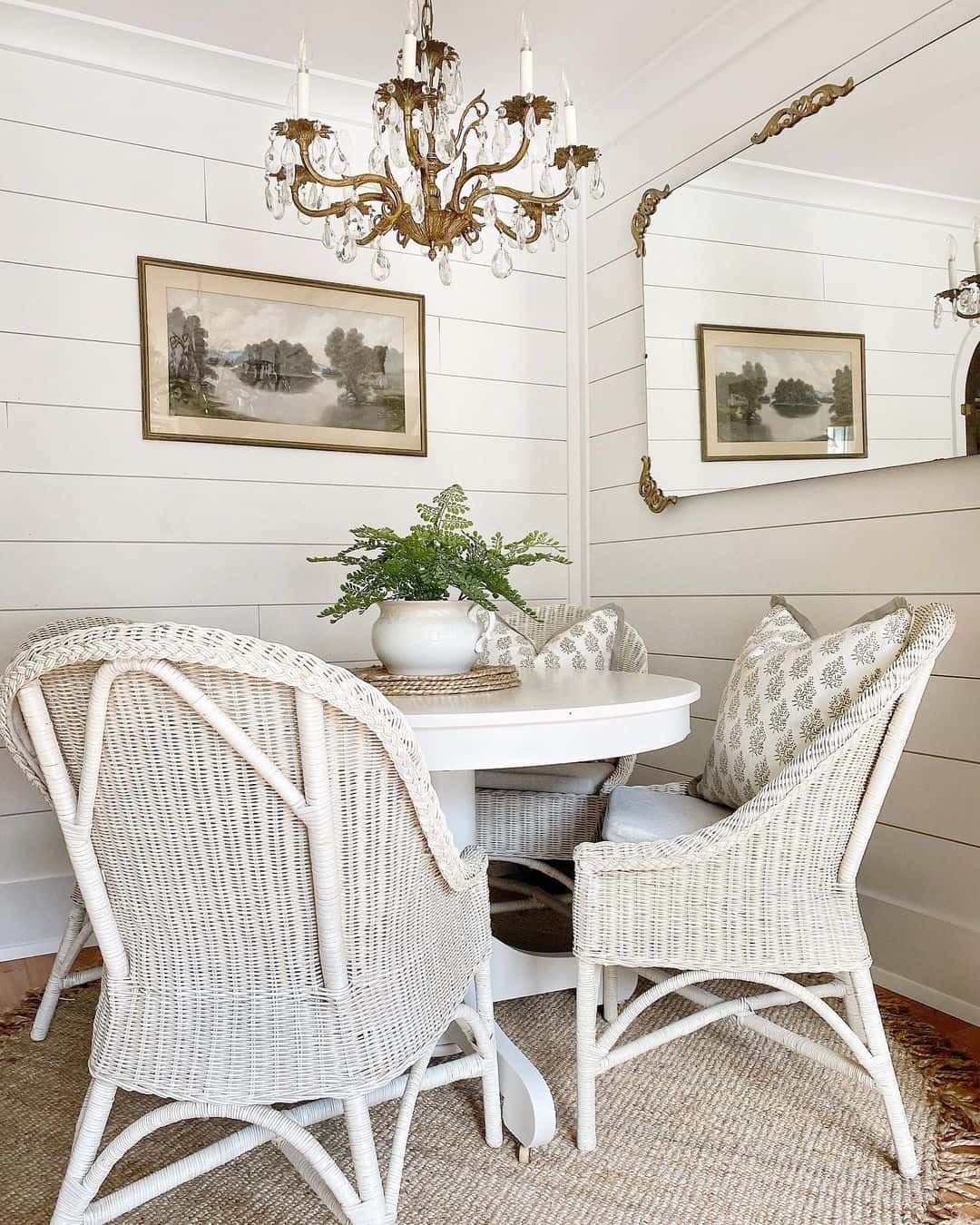 Reflect Art and Light with an Ornate Mirror Above Shiplap