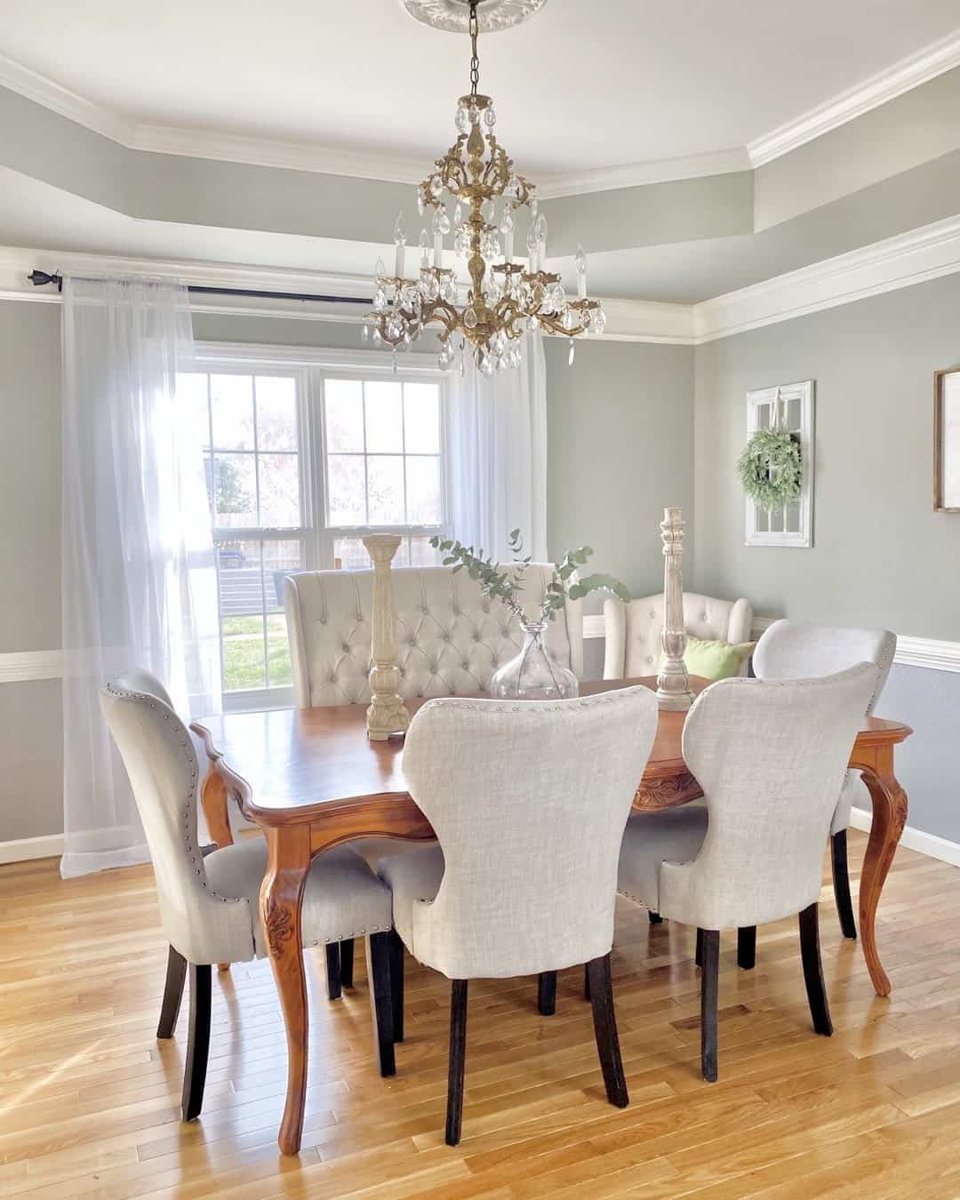 Soften Your Wood Table with Tufted Upholstered Chairs