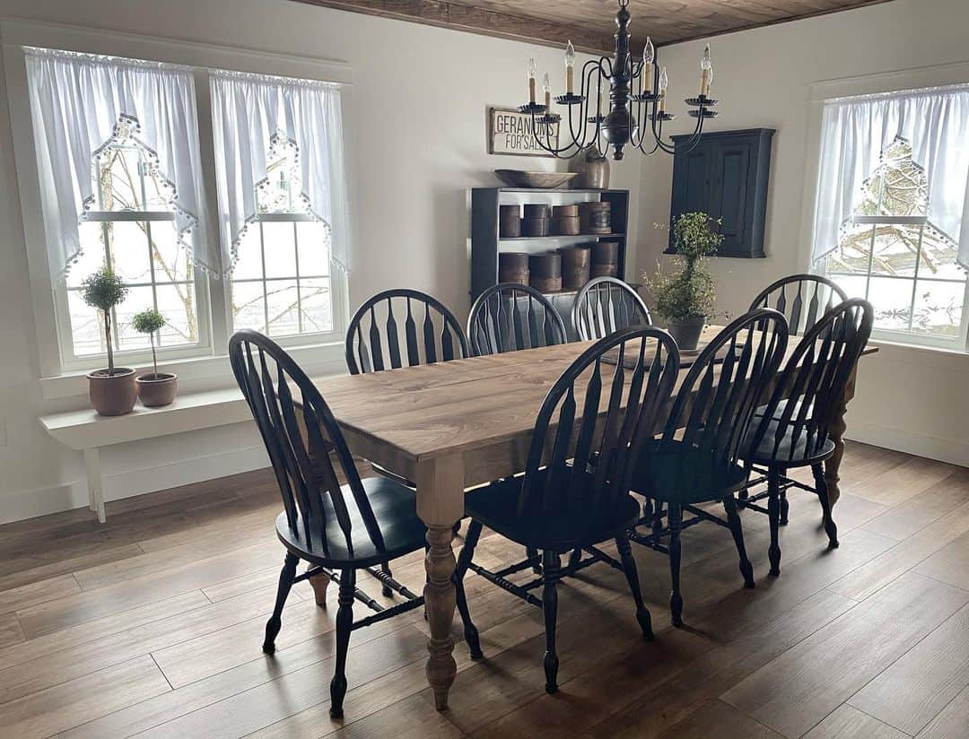 Define Your Table with Striking Black Spindle-Back Chairs