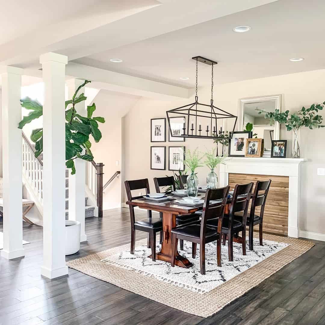 Illuminate a Dark Wood Table with a Black Lantern Chandelier
