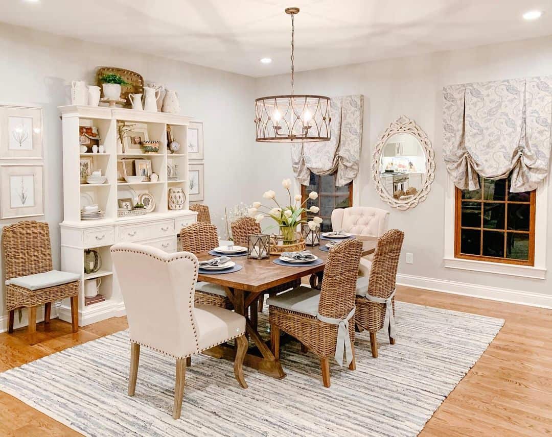 Layer Textures with Rattan Chairs and Upholstered Cushions