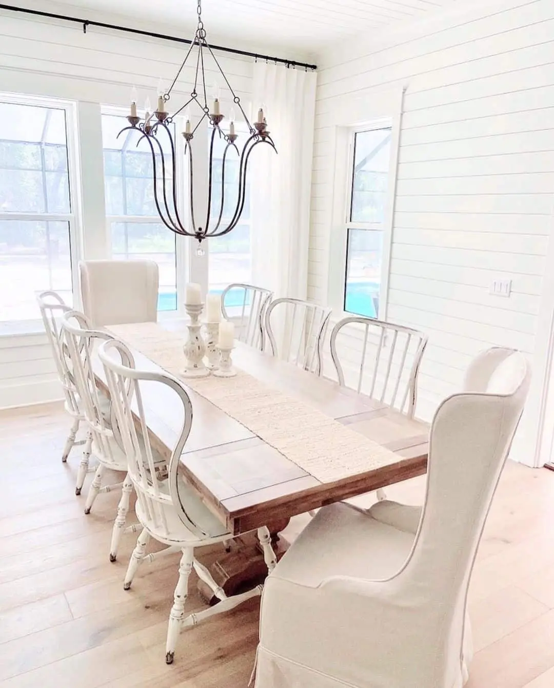 Soften Your Seating with Floor-Length Slipcovered Chairs