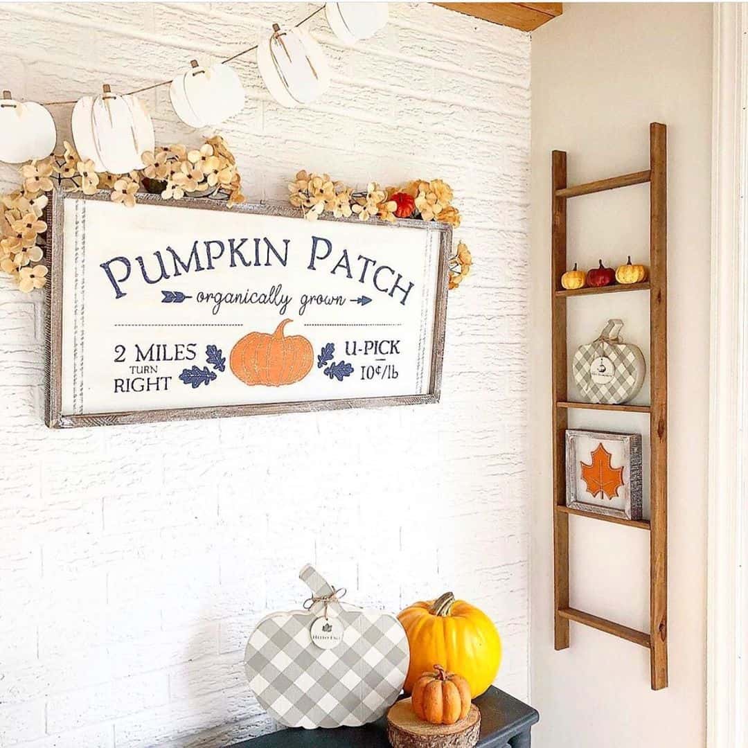 Narrow Ladder Displays Tiered Autumnal Accents