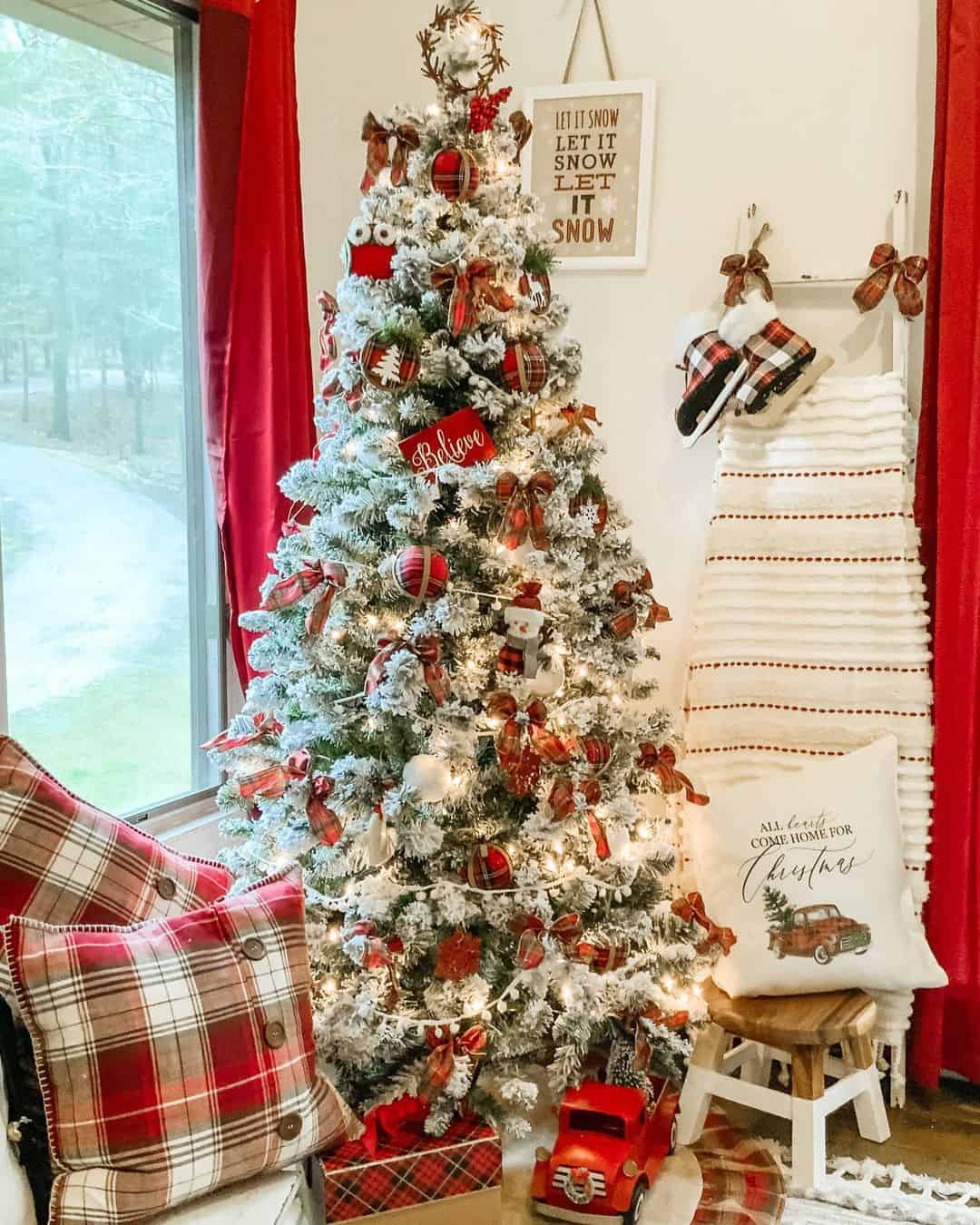 Ladder Displays Throws and Festive Stockings
