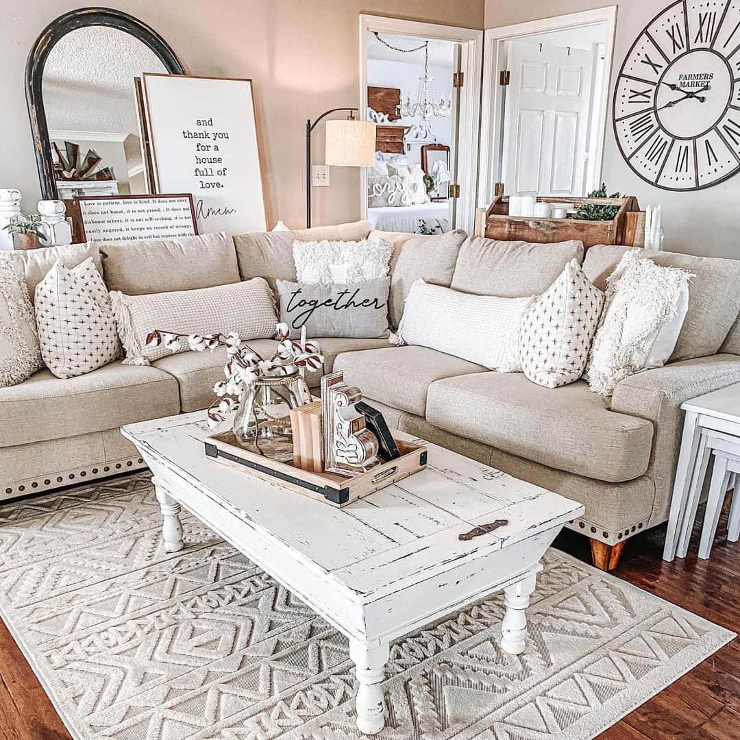 Anchor Your Space with a Distressed Door Coffee Table