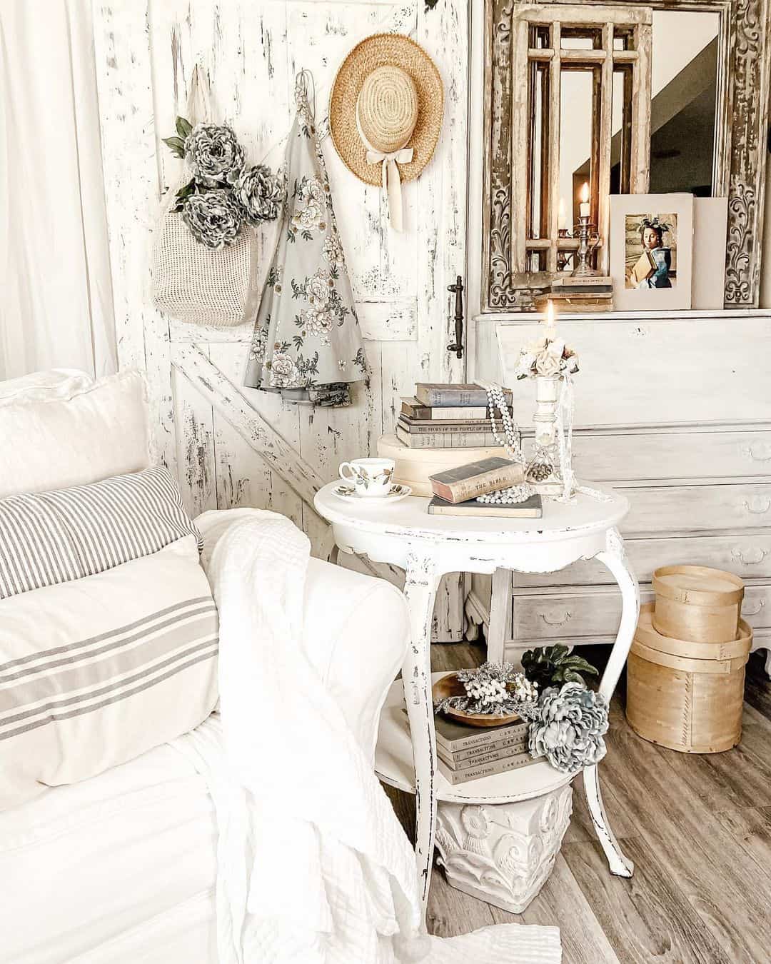 Ornate Mirror Frames a Candlelit Vignette Above a Dresser