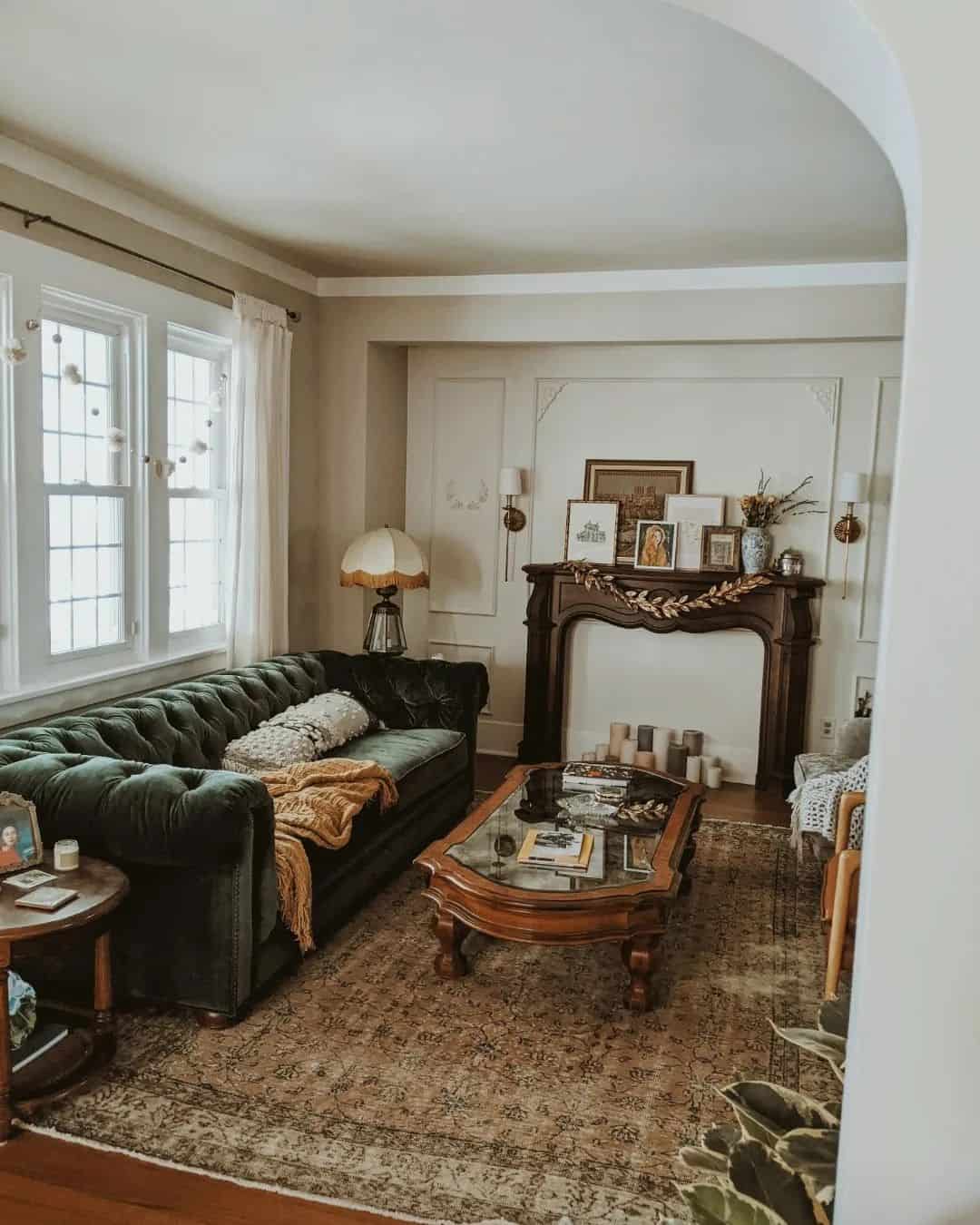 Layered Mantel Decor Creates a Cozy Autumn Vignette