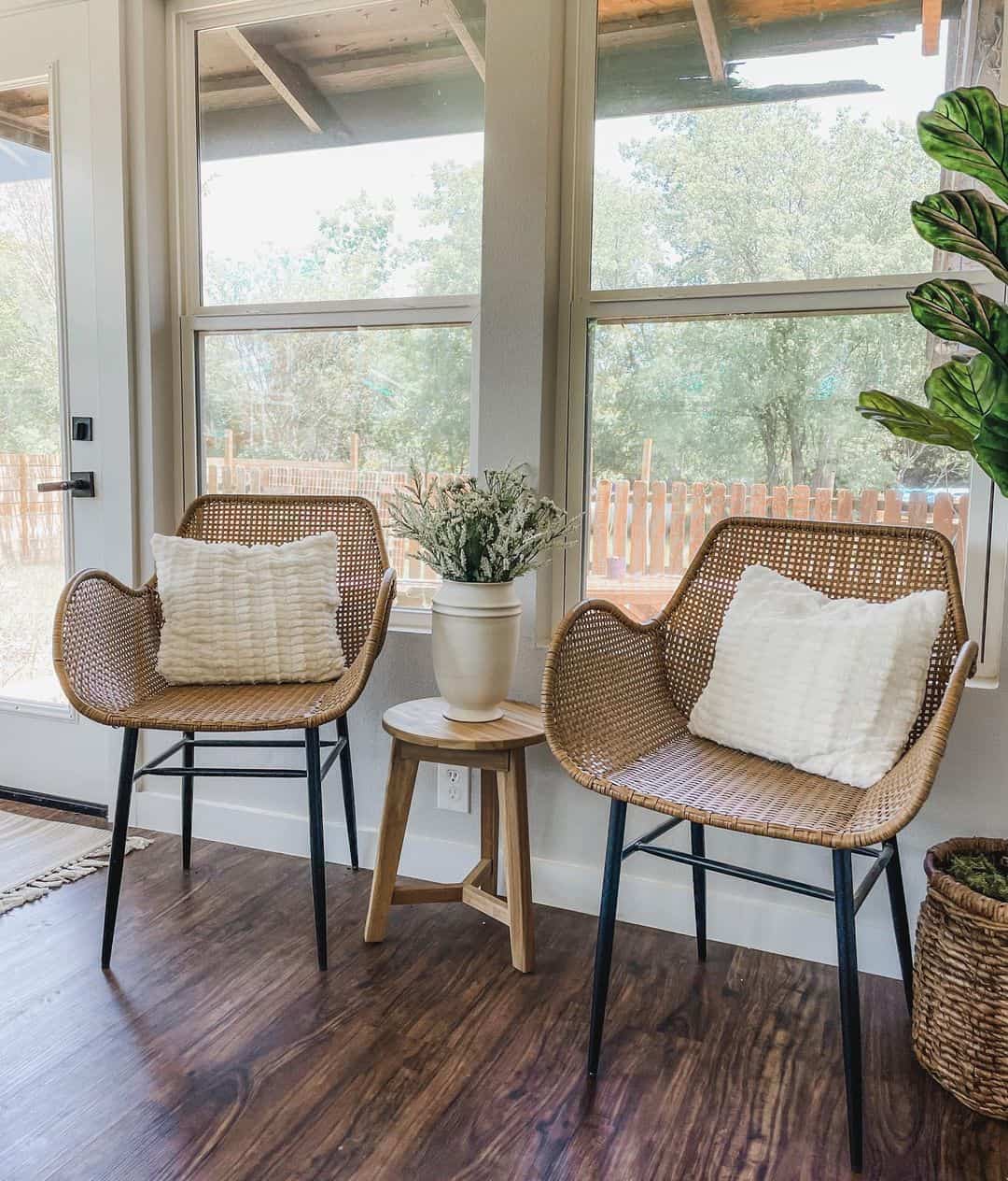 Woven Cane Chairs for a Breezy Conversation Spot