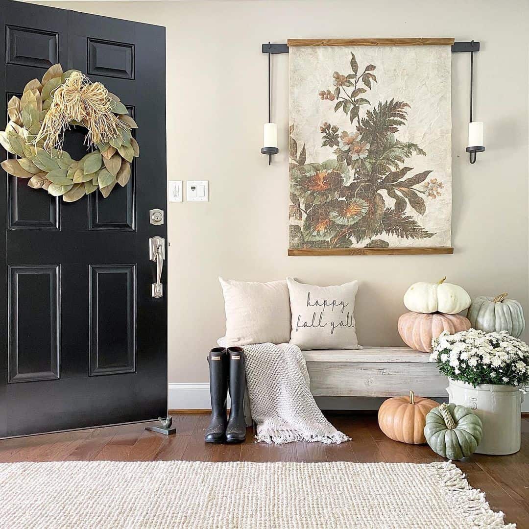 Magnolia Leaf Wreath with Natural Raffia Accent