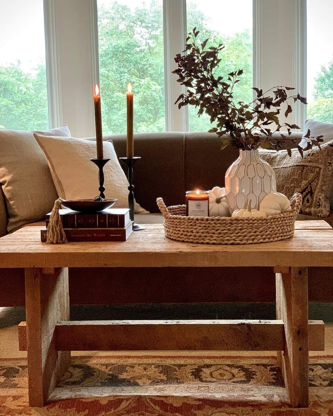 Contain Fall Accents in a Woven Basket