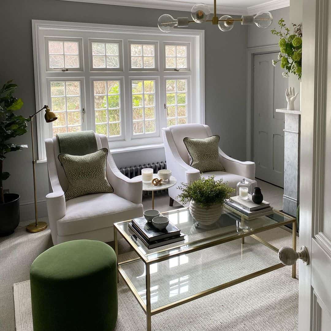 Layer Decor on a Glass and Brass Table