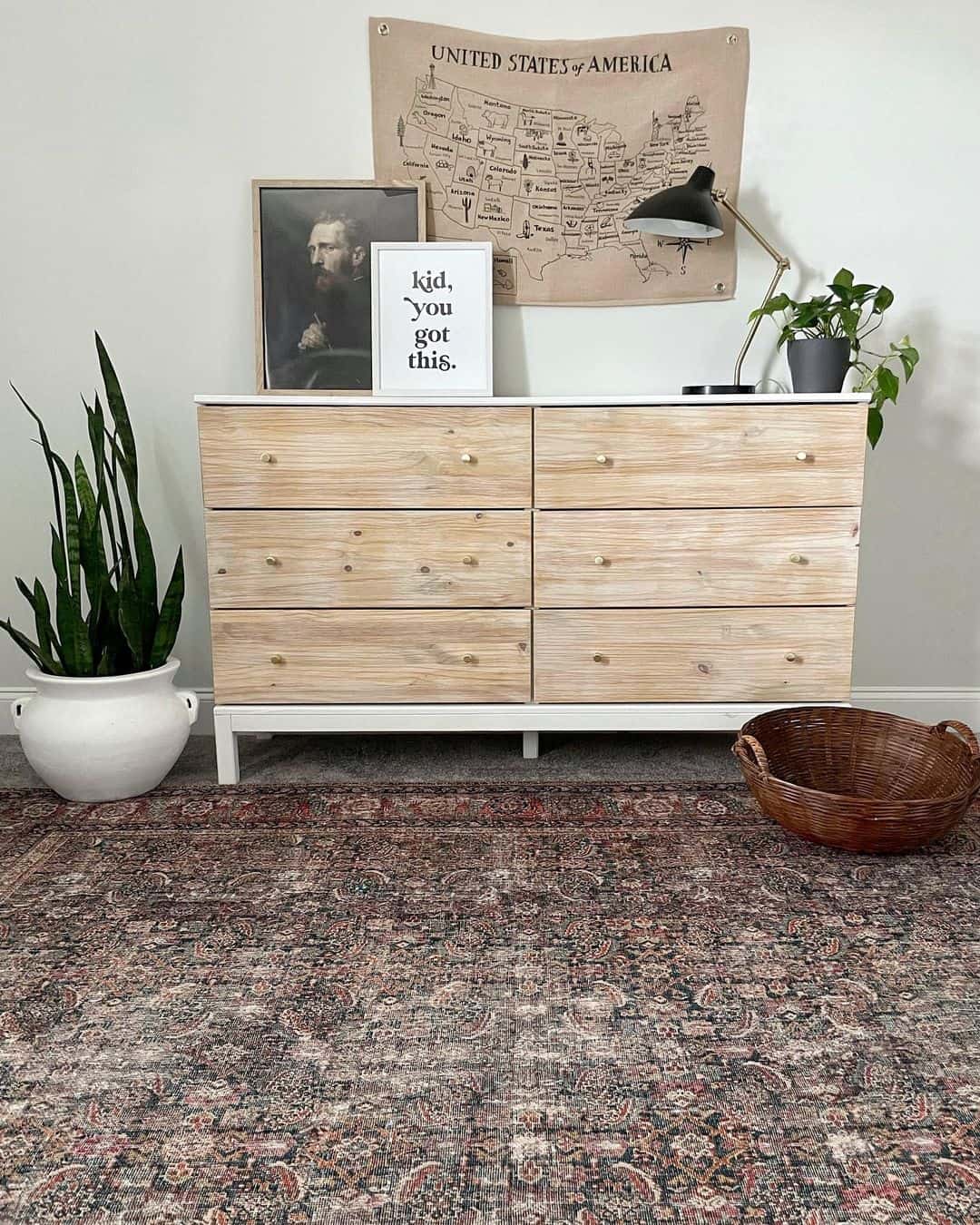 Layered Art and a Map for a Wall Vignette