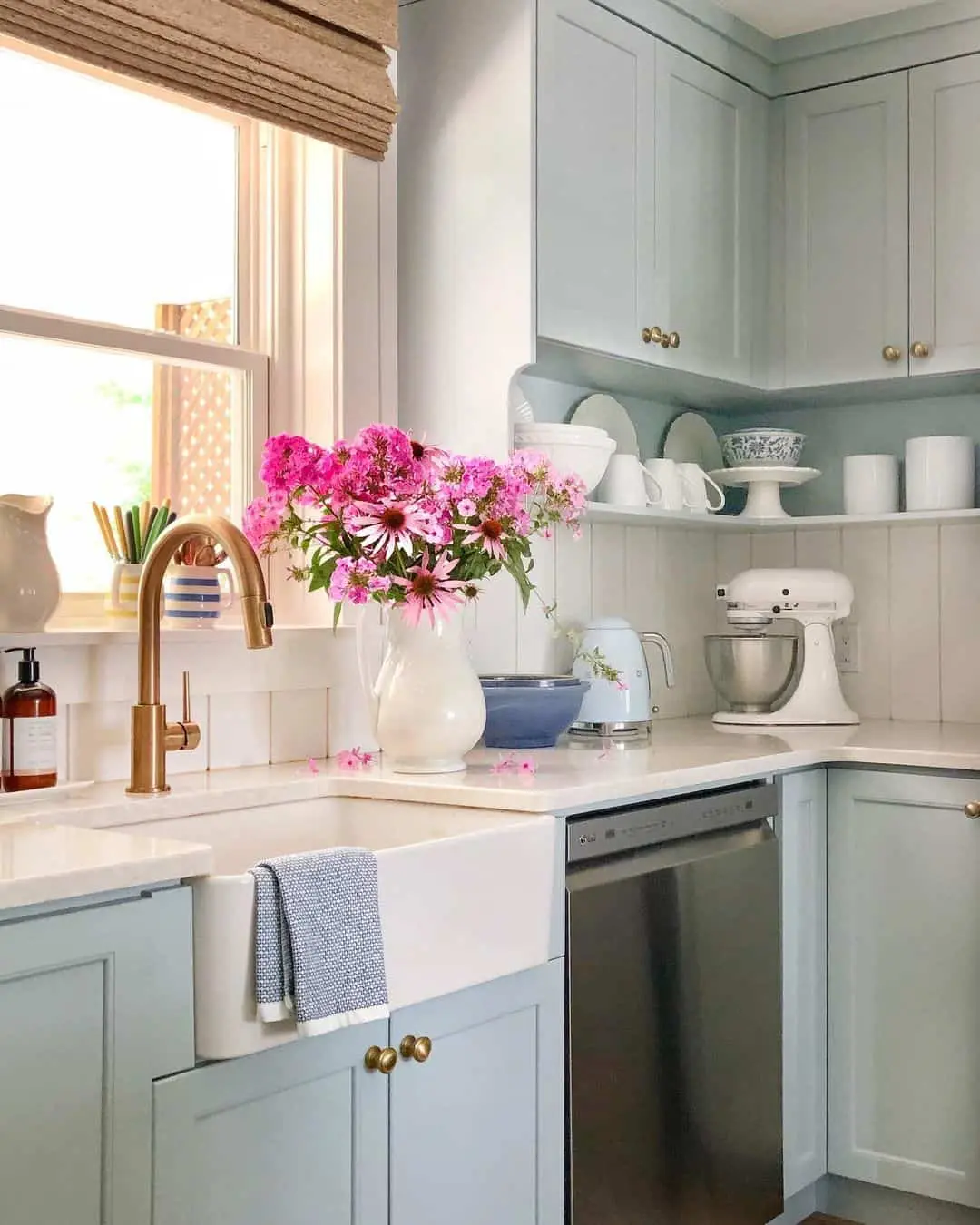 Pink Coneflowers Add Freshness to Your Sink Area