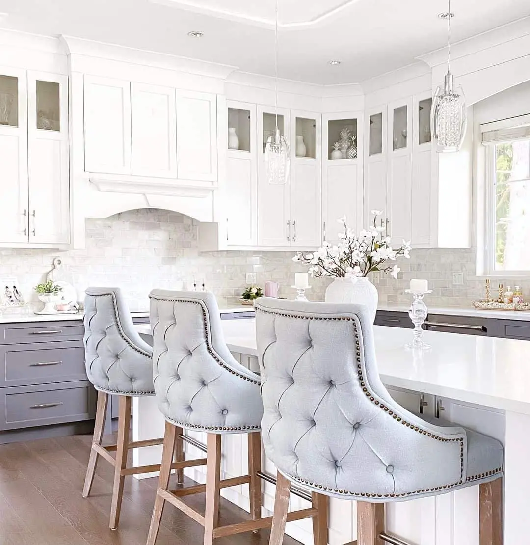 Tufted Bar Stools Add Cozy Seating
