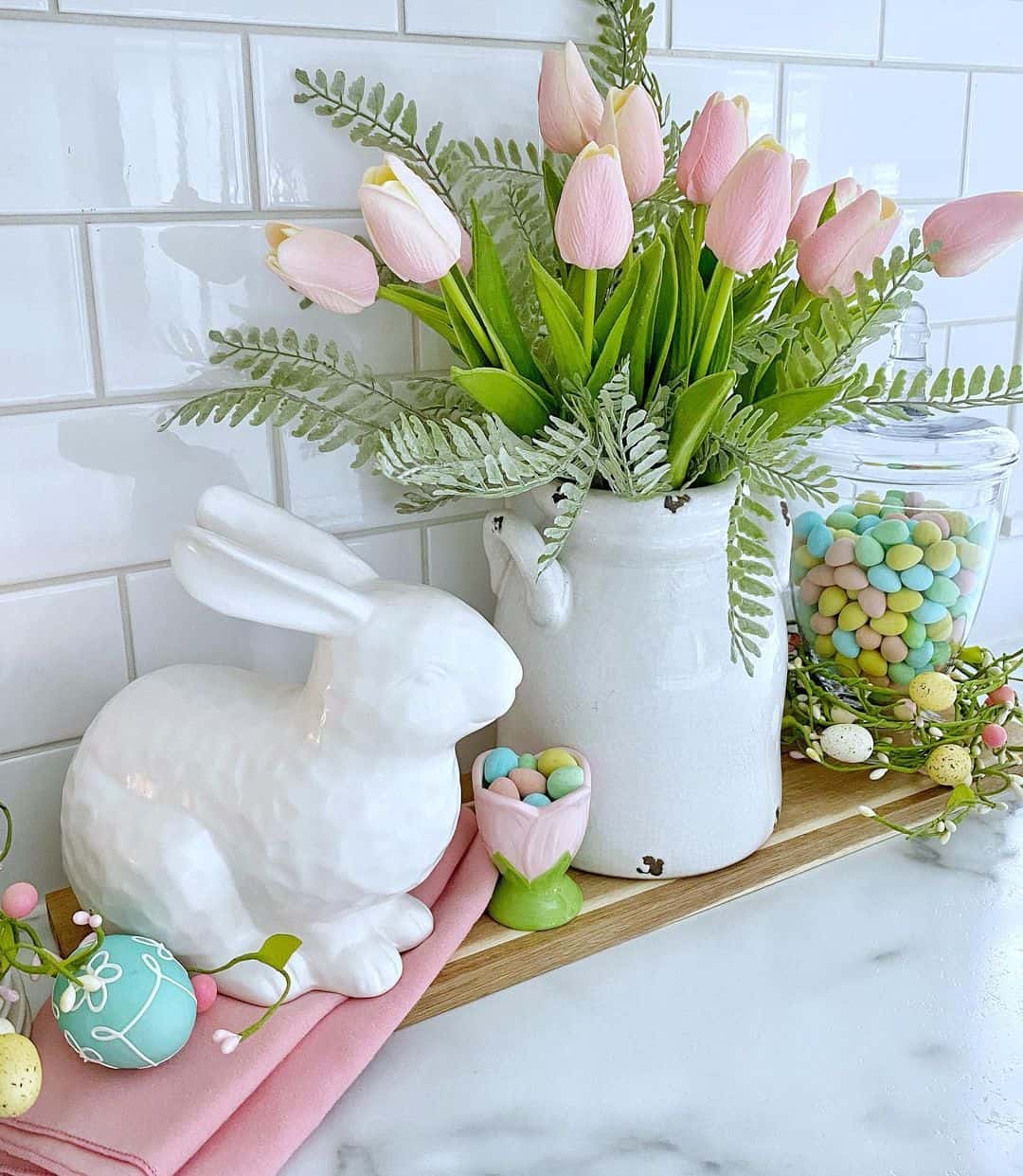 White Ceramic Bunny Adds a Whimsical Touch