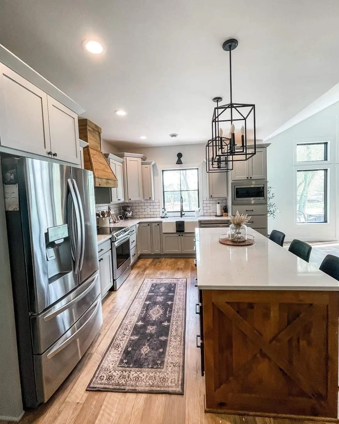 Wood-Paneled Island Base Adds Rustic Charm